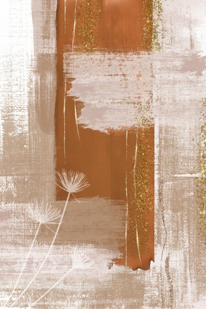 Modern Earthy Dandelions by Sally Ann Moss — canvas wall art