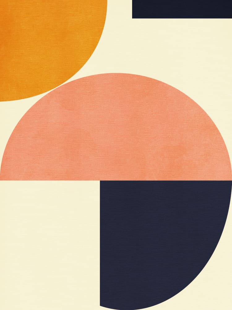 Rainbow Plus Shapes  Blue Mustard2 by Ana Rut Bre — canvas wall art