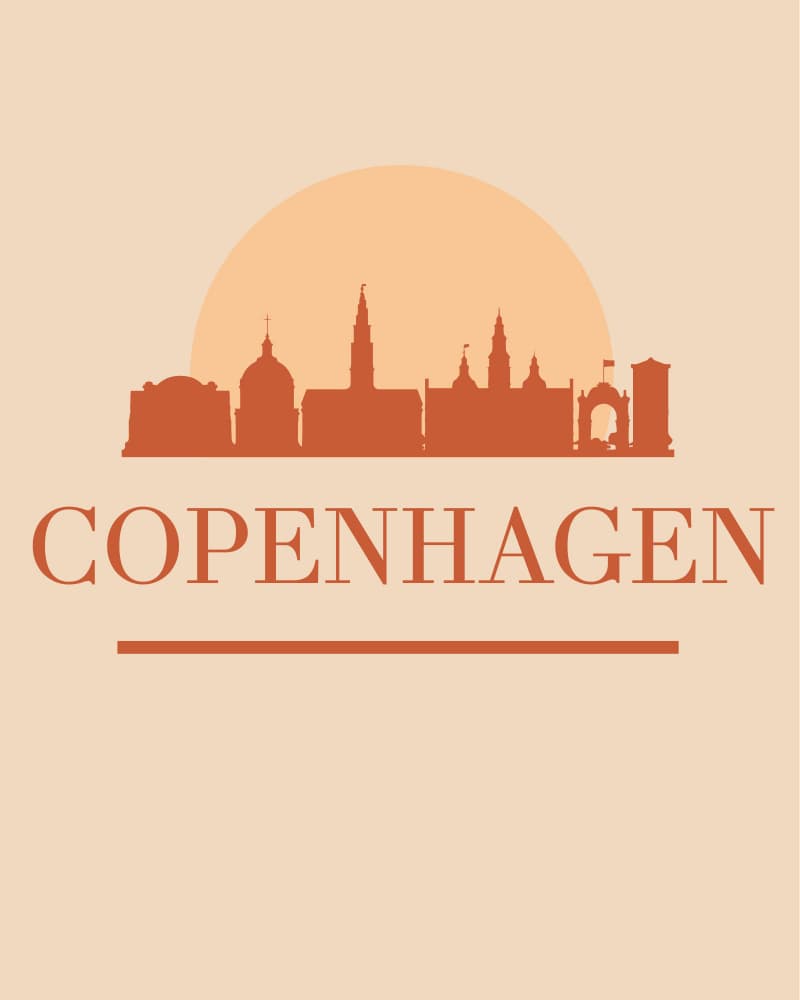 Copenhagen Skyline Sunset by Emiliano Deificus — canvas wall art