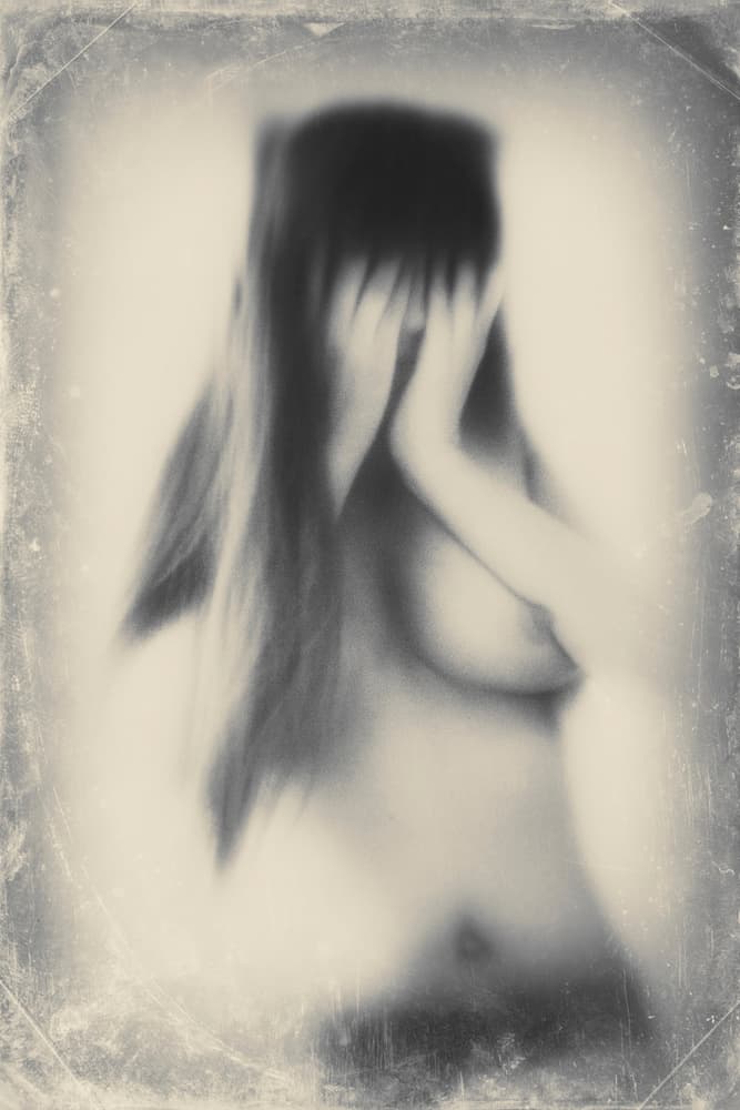 Shy Bare Woman by Bogdan Bouşcă — canvas wall art