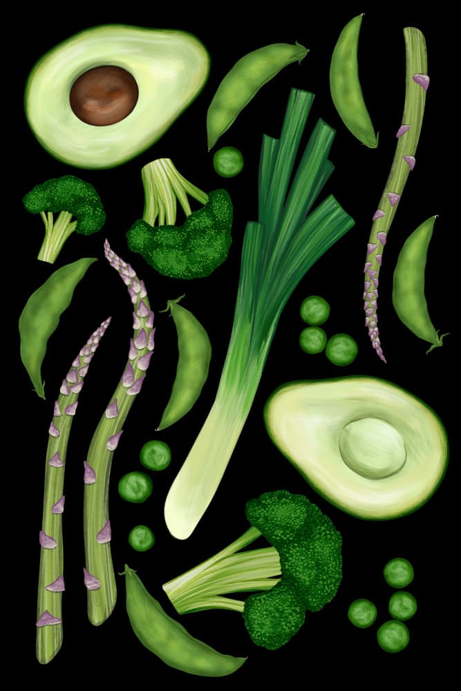Vibrant Green Veggies by EMELIEmaria — canvas wall art