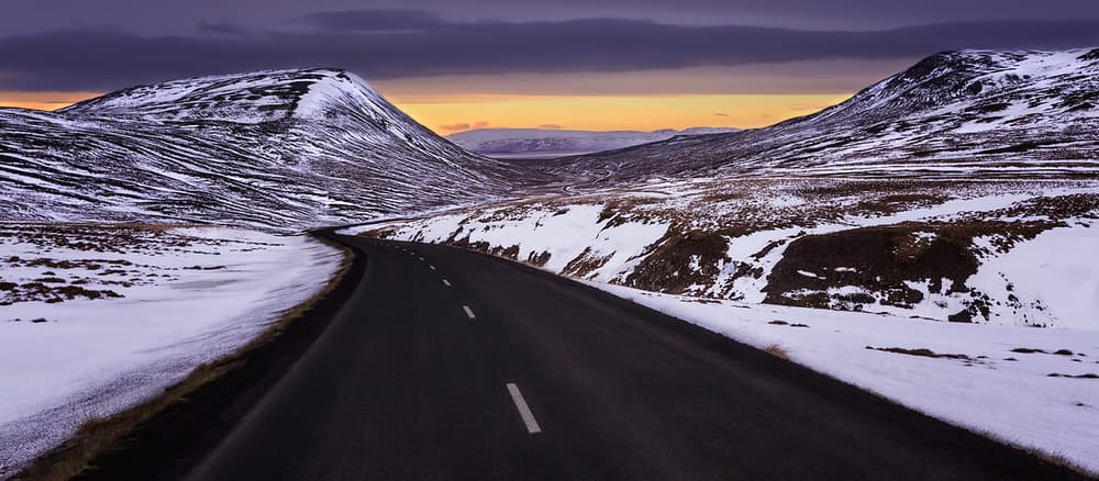 Winding Winter Mountain Road by Bragi Ingibergsson - BRIN — canvas wall art