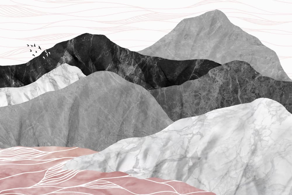 Abstract Mountain Serenity by amini54 — canvas wall art