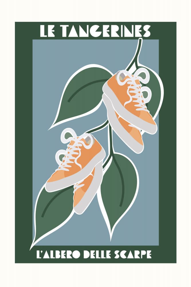 Orange Sneaker Tree by Sarah Manovski — canvas wall art
