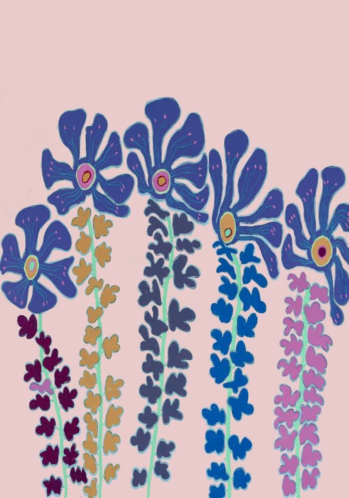 Vibrant Abstract Blooms by Helen Joynson — canvas wall art