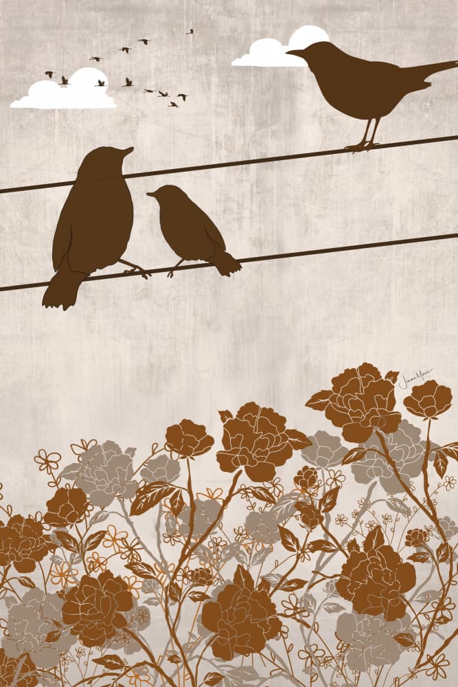 Rustic Birds and Blooms by Jemma Morris — canvas wall art