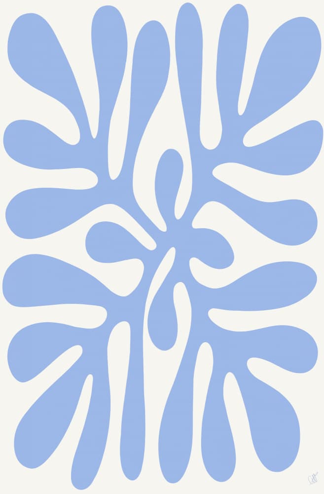 Blue Organic Forms by Anne-Marie Volfova — canvas wall art