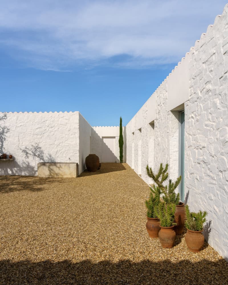 Sunny White Courtyard by Minorstep — canvas wall art
