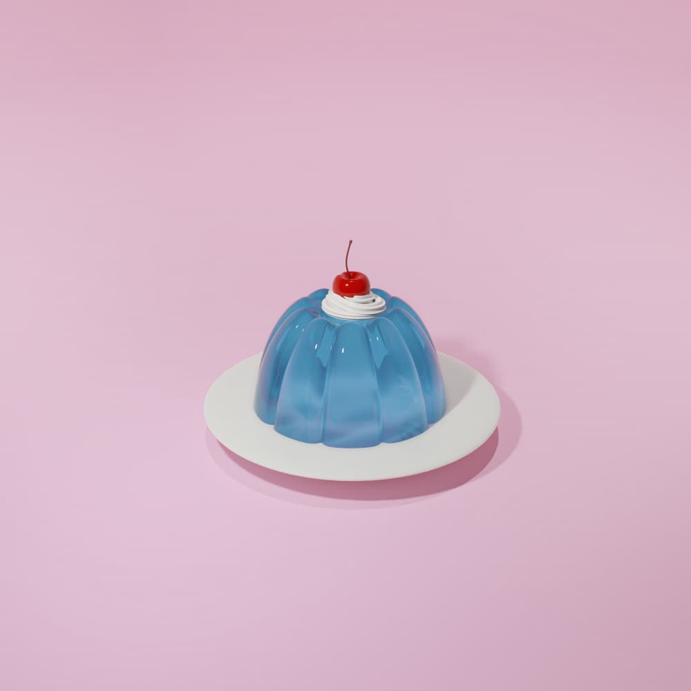 Blue Jelly Dessert by Julia Ramiro — canvas wall art