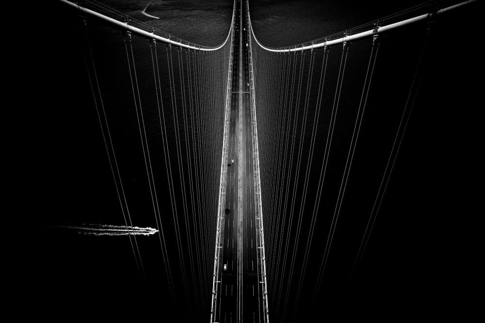 Aerial Night Bridge by YUTAKA KURAHASHI — canvas wall art