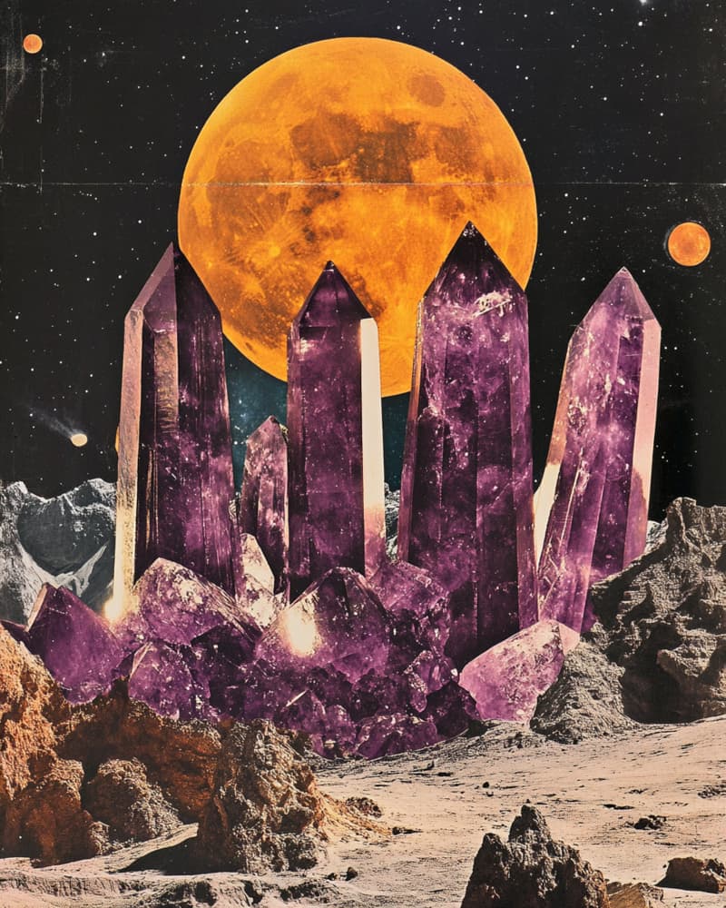Cosmic Crystal Moon by Samantha Hearn — canvas wall art
