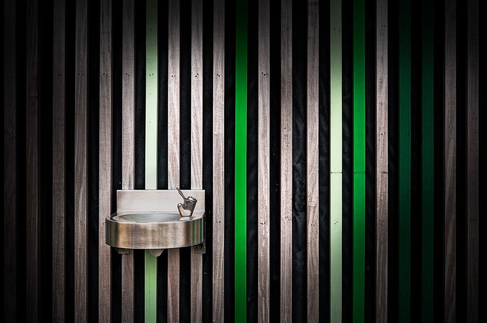Green Striped Fountain by Eric Mattheyses — canvas wall art