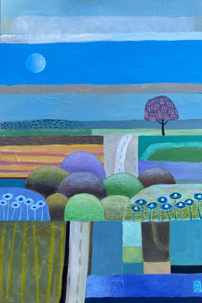 Abstract Fields Moon by Nathaniel Mather — canvas wall art
