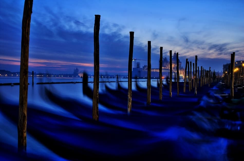 Venice Blue Hour Serenity by Ferry Kana — canvas wall art