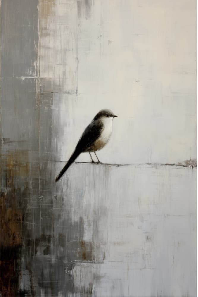Quiet Bird Abstract by Sally Ann Moss — canvas wall art