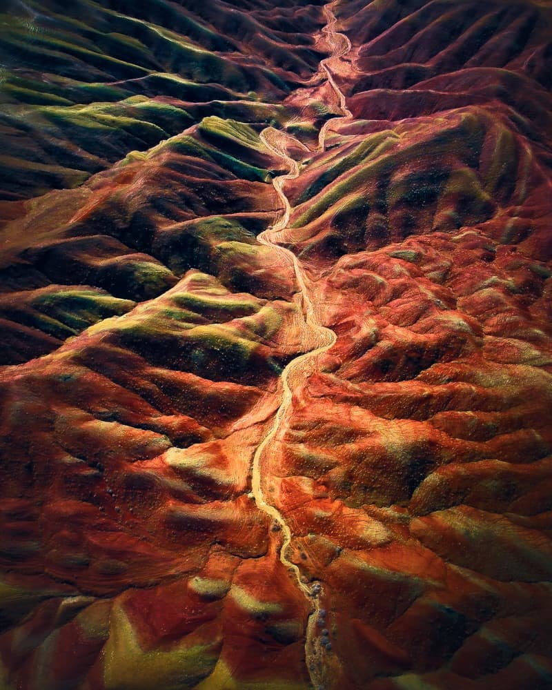 Vibrant Canyon Path by Majid Behzad — canvas wall art