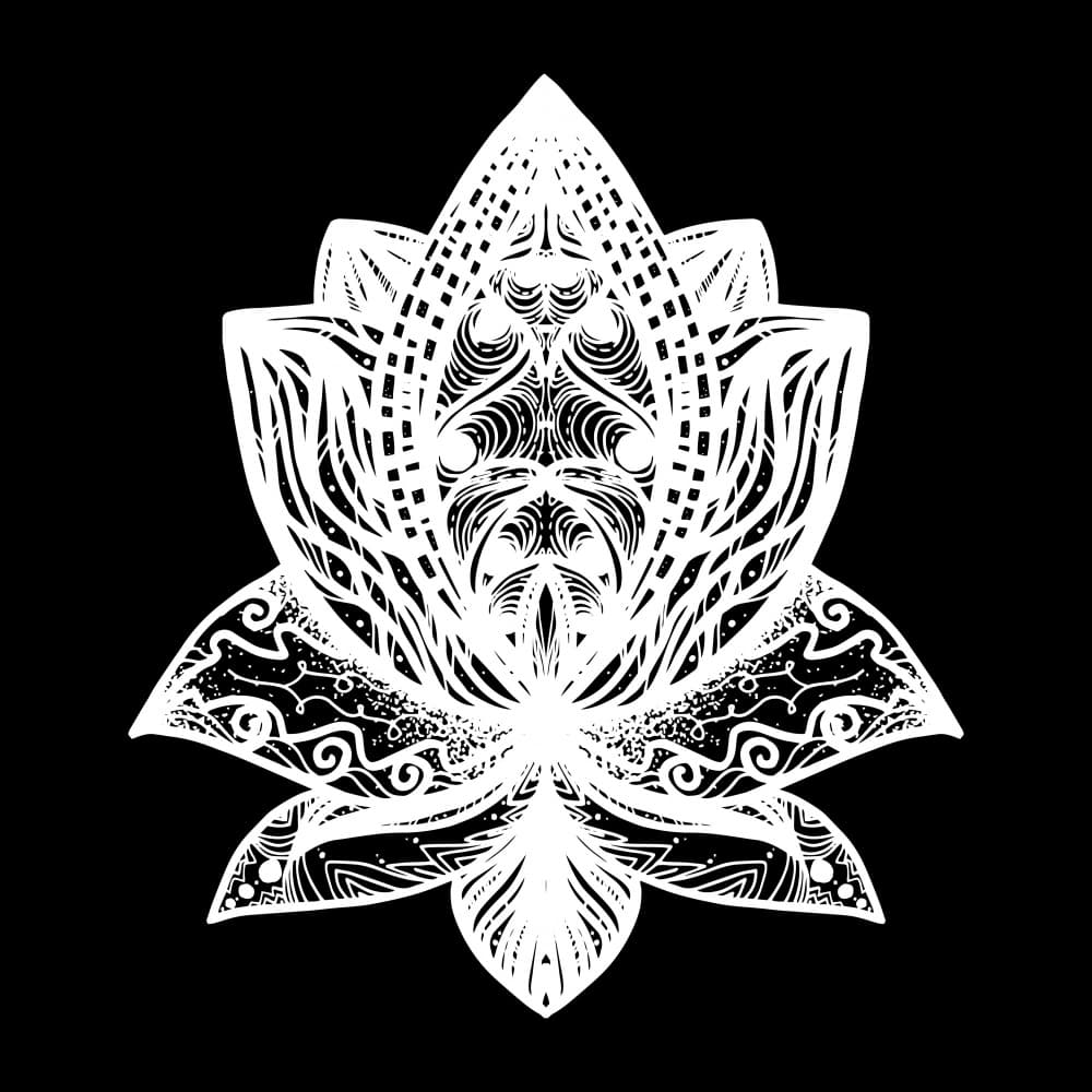 White Intricate Lotus by Marika Barsrsind — canvas wall art