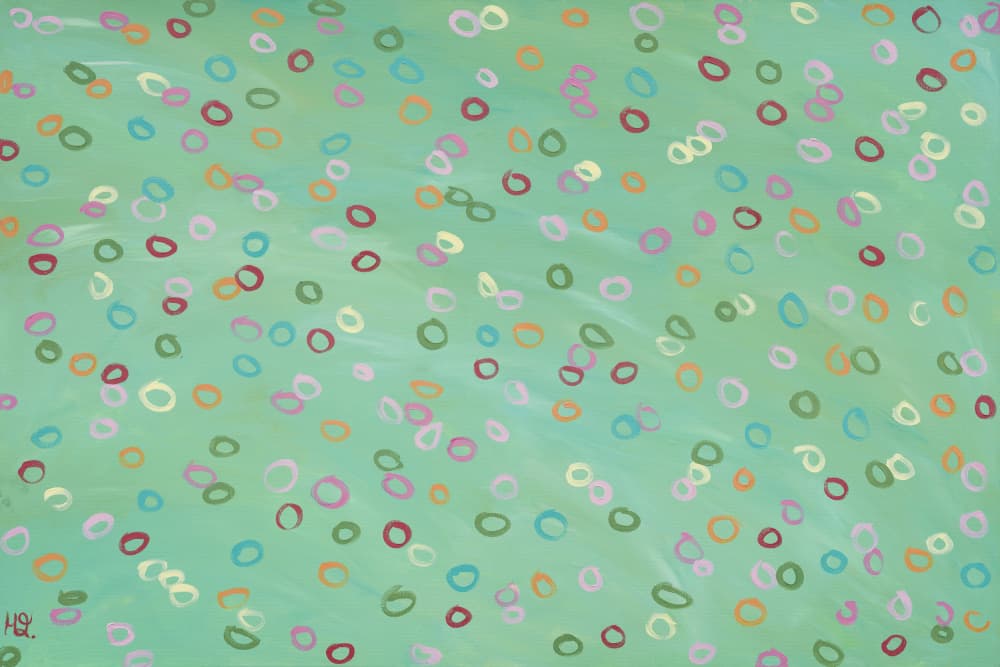 Playful Pastel Rings by Helen Joynson — canvas wall art