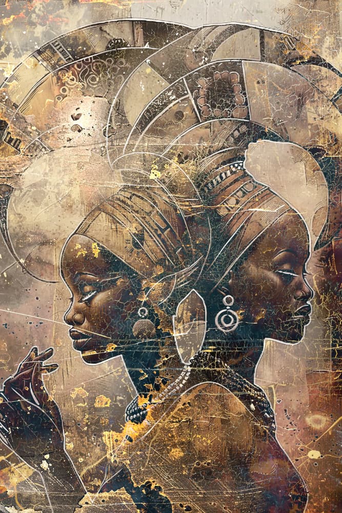 Regal African Profiles by Rafal Kulik — canvas wall art