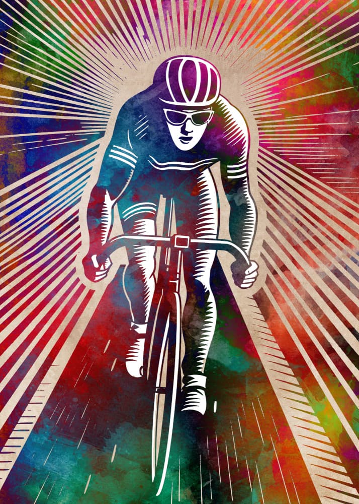 Colorful Speed Cyclist by Justyna Jaszke — canvas wall art