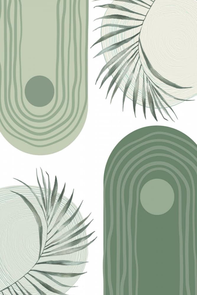 Sage Geometric Botany by Sally Ann Moss — canvas wall art