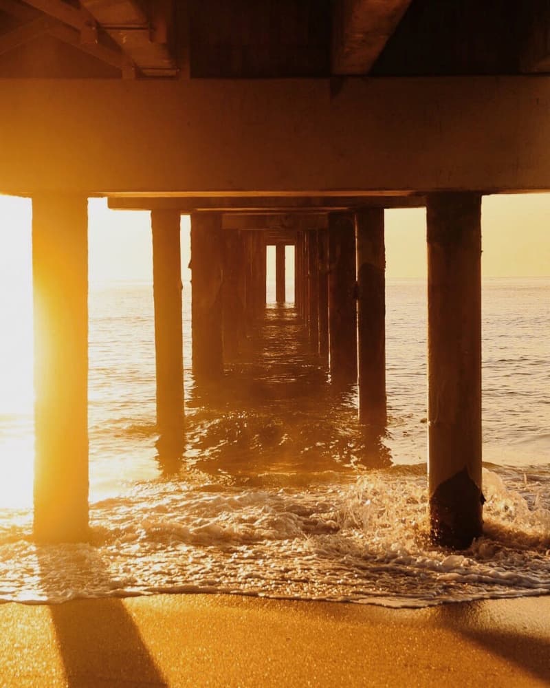 Golden Pier Glow by Del Mundo Imagery — canvas wall art
