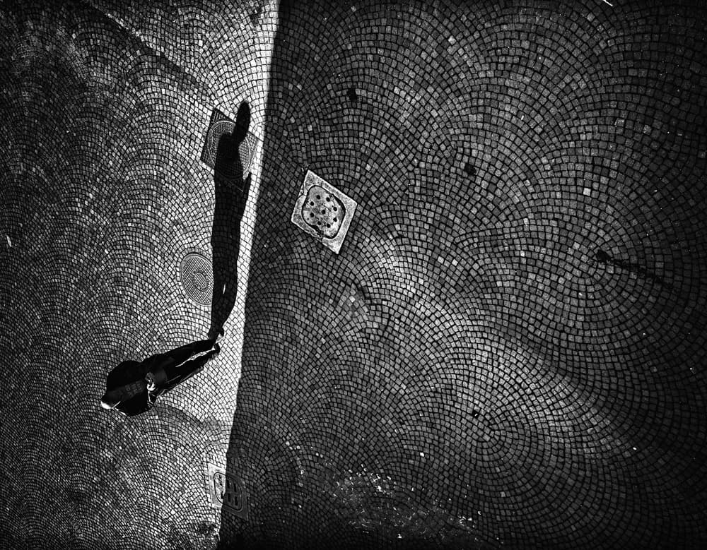 Long Shadow on Mosaic by Aleš Klabus — canvas wall art