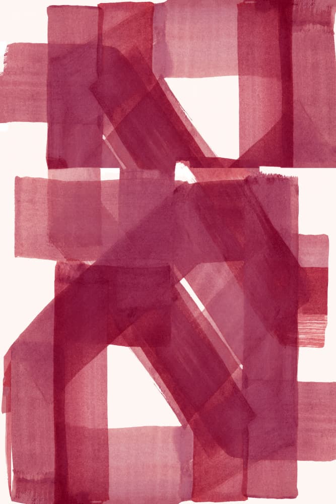 Crimson Geometric Layers by cartissi — canvas wall art