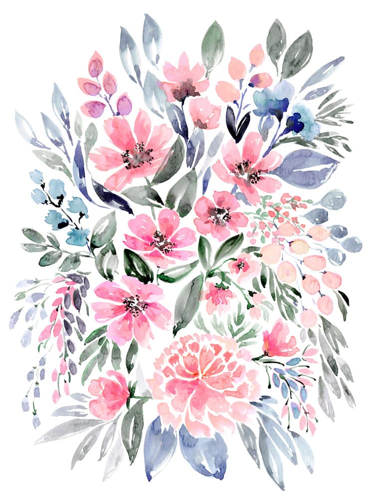 Soft Garden Bouquet by Rosana Laiz Blursbyai — canvas wall art