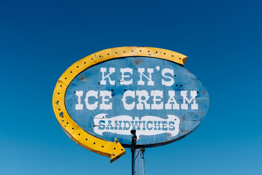 Vintage Ice Cream Sign by Bethany Young — canvas wall art