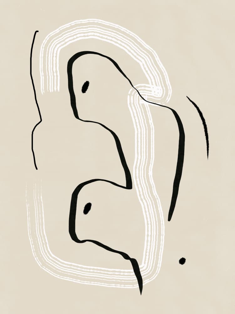 Embracing Line Figures by Little Dean — canvas wall art