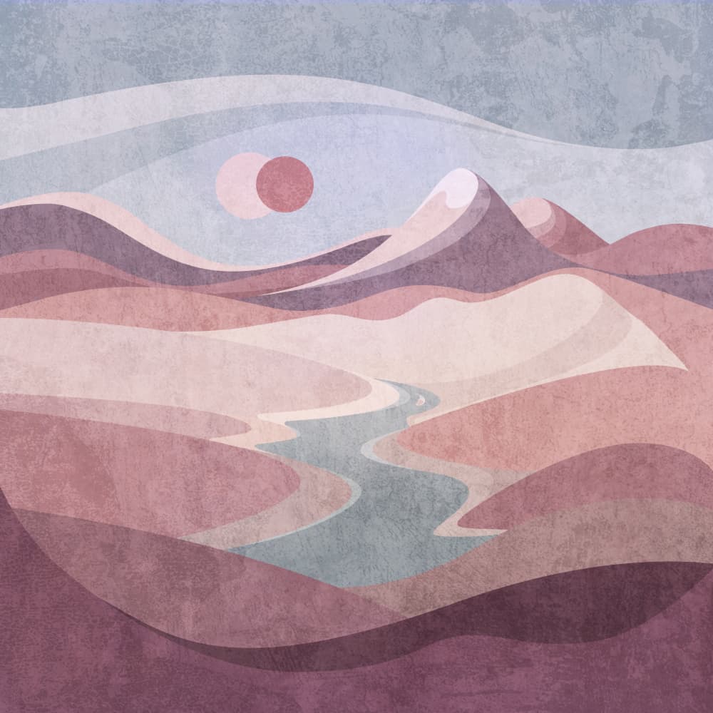 Blush Horizon Vista by Emel Tunaboylu — canvas wall art