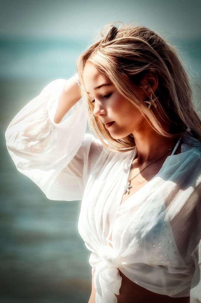 Serene Summer Woman by Lee Kershaw — canvas wall art