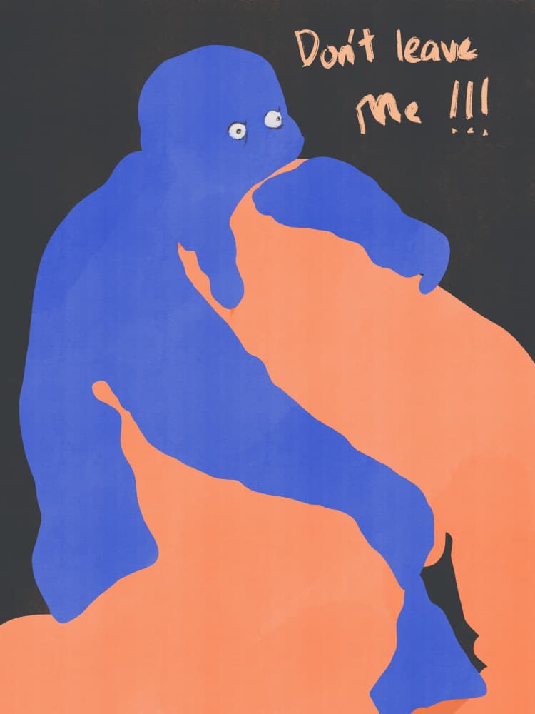Desperate Blue Embrace by Little Dean — canvas wall art