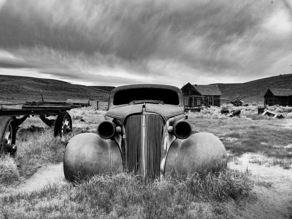 Abandoned Ghost Town Car by Pepa Aston — canvas wall art