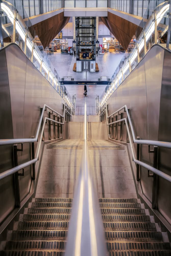 Modern Staircase Perspective by Juan Luis Seco — canvas wall art