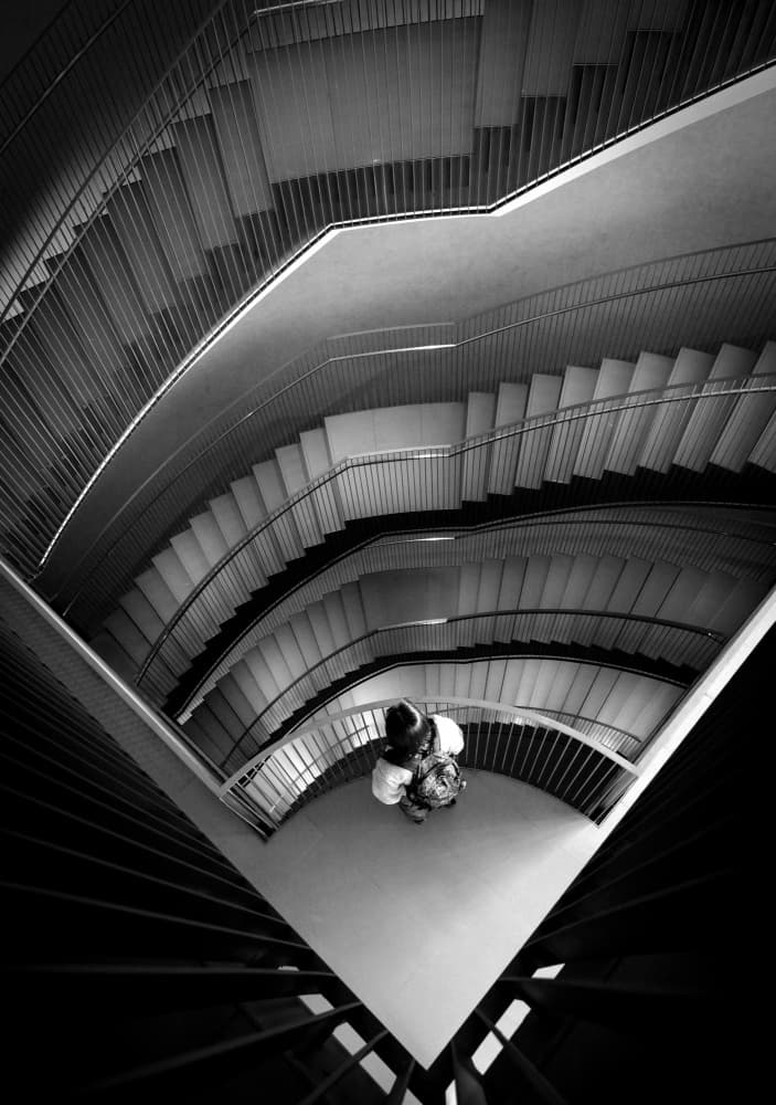Spiral Staircase Perspective by Charles Cho — canvas wall art