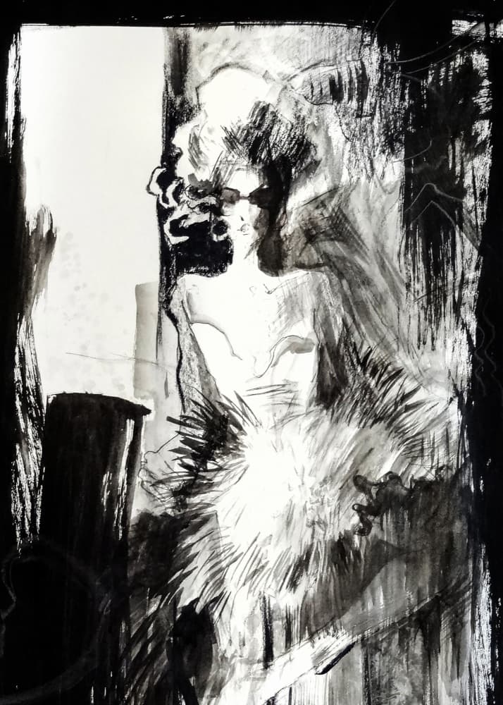 Mysterious Woman Portrait by Dora Krincy — canvas wall art
