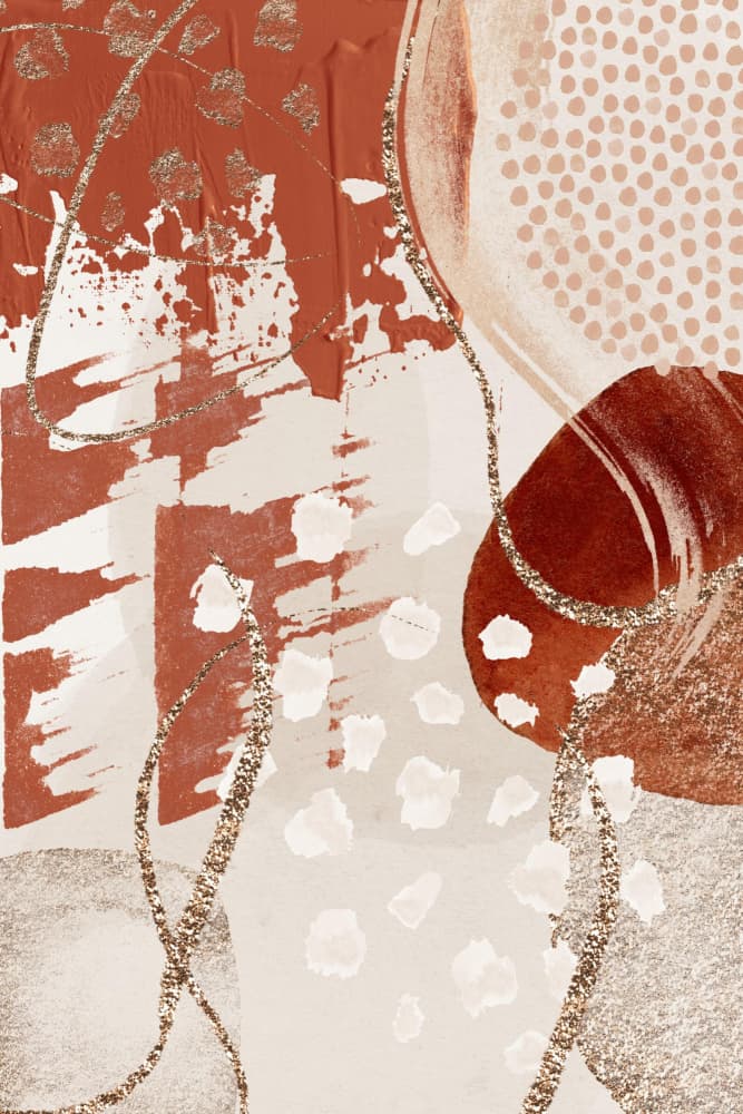 Terracotta Gold Abstract by Sally Ann Moss — canvas wall art