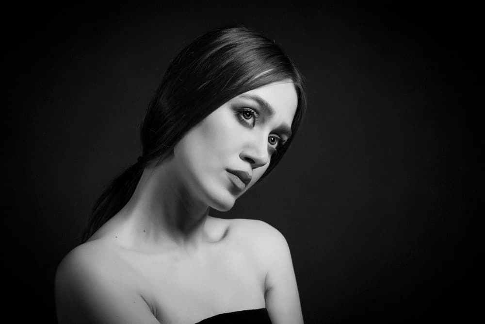 Elegant Monochrome Portrait by Ehsan Minaeian — canvas wall art