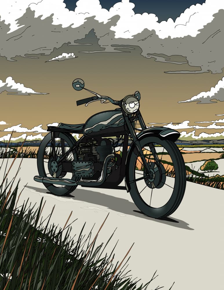 Vintage Road Ride by Nicholas — canvas wall art