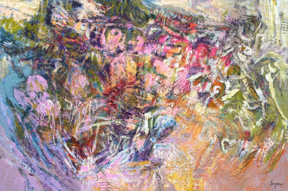 Vibrant Abstract Faces by Dorothy Fagan — canvas wall art