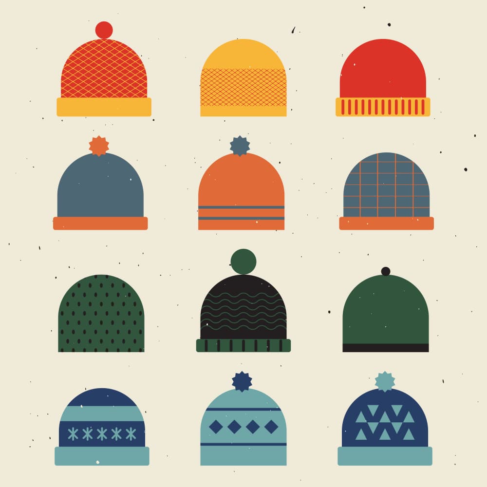 Cozy Winter Hats by The Creating Mind — canvas wall art