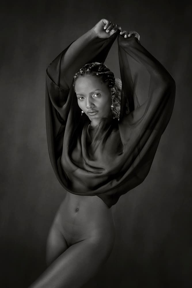 Elegant Draped Figure by Hugh Wilkinson — canvas wall art