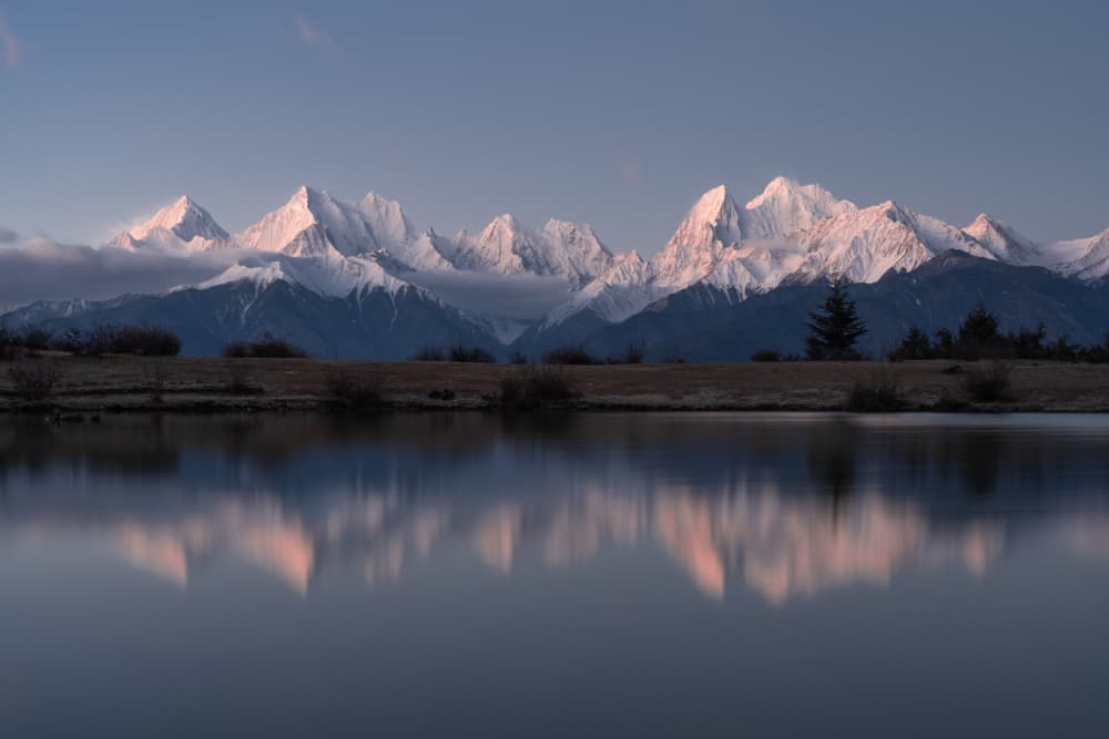 Sunrise Mountain Reflection by Simoon — canvas wall art