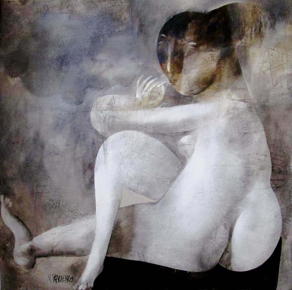 Abstract Seated Nude by Victor Tkachenko — canvas wall art