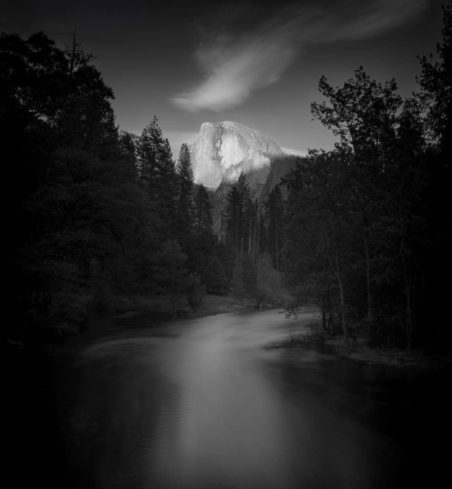 Half Dome River Serenity by NanZ — canvas wall art