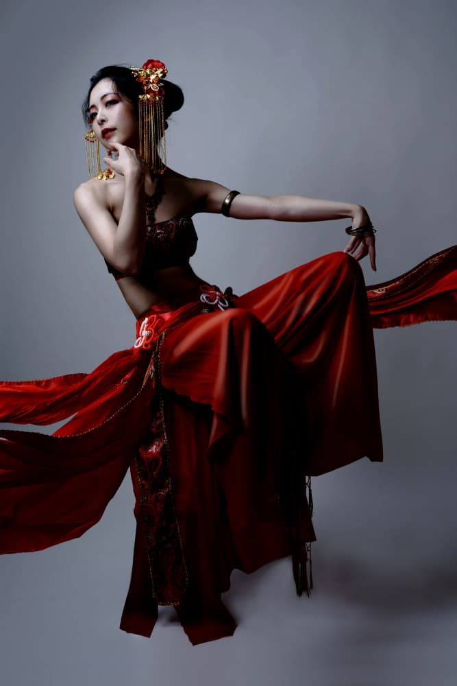 Elegant Red Dancer by Hiroaki Suemasa — canvas wall art