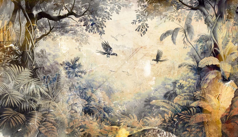 Flying Jungle Birds by Rafal Kulik — canvas wall art