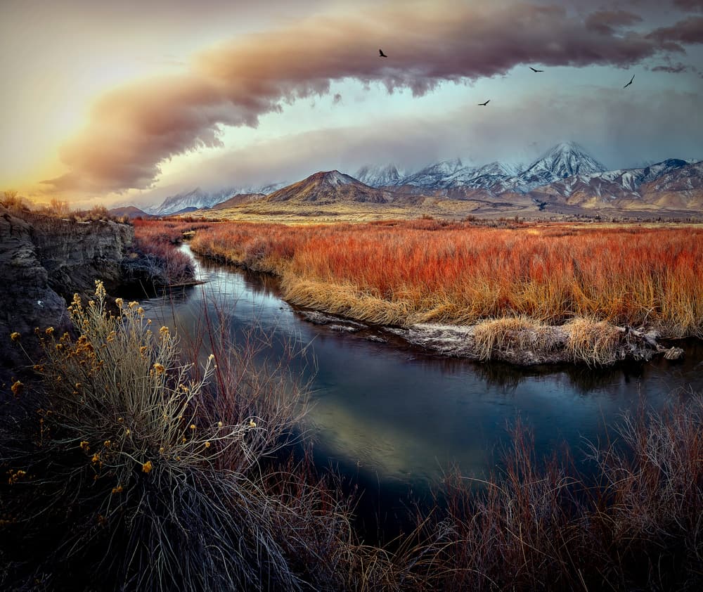 Autumn Mountain River by Kirbyturnage — canvas wall art